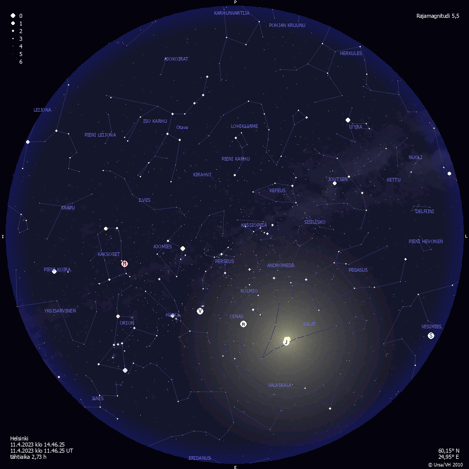 Tähtitieteellinen yhdistys Ursa: Tähtikartta (vanha)