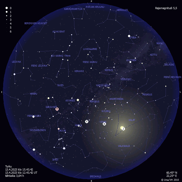 Tähtitieteellinen yhdistys Ursa: Tähtikartta